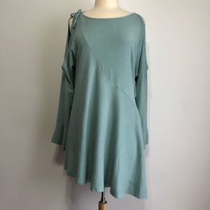 NWOT Free People Cold Shoulder Mint Green Tunic
